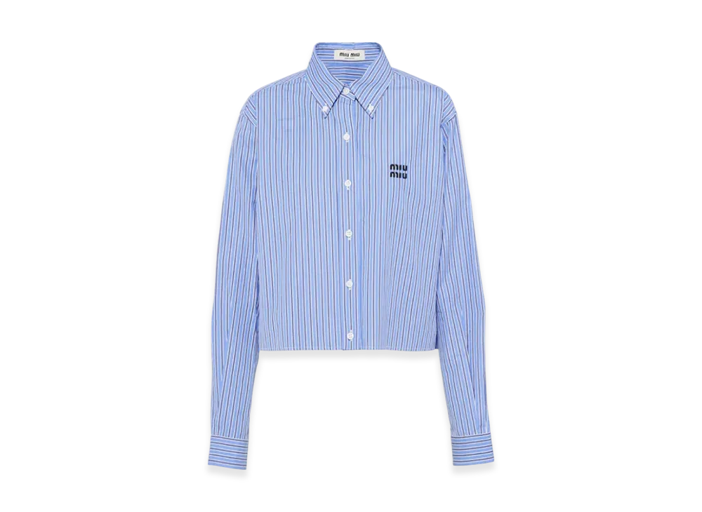 MIU MIU Women's Poplin Shirt "Light Blue"