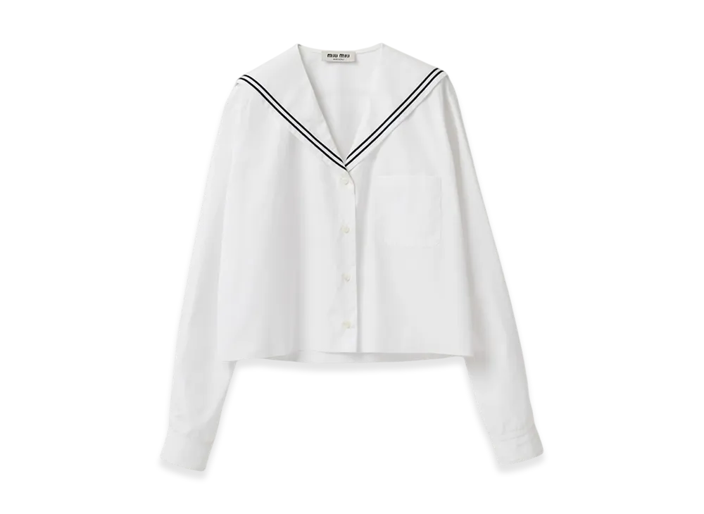 MIU MIU Women's Sailor Poplin Shirt "White"