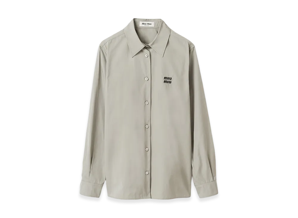 MIU MIU Women's Poplin Shirt "Cloudy Gray"