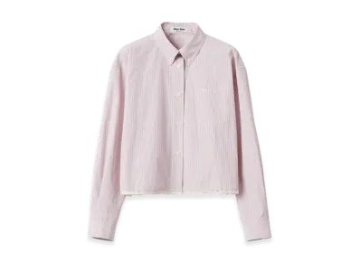 MIU MIU Women's Striped Shirt "Coral/White"