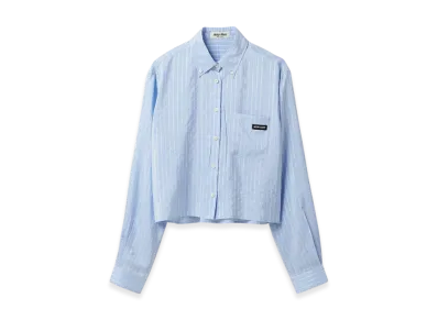 MIU MIU Women's Ponge Shirt "Sky Blue/White"