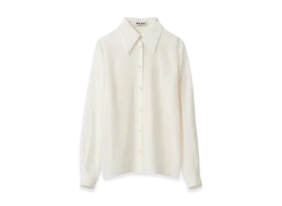 MIU MIU Women's Crepe De Chine Shirt "Ivory"