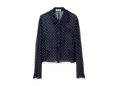 MIU MIU Women's Chiffon Blouse "Blue/Ivory"