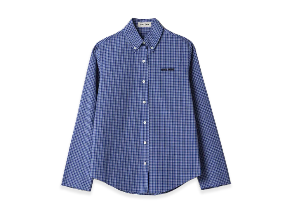 MIU MIU Women's Checked Shirt "Sapphire Blue"