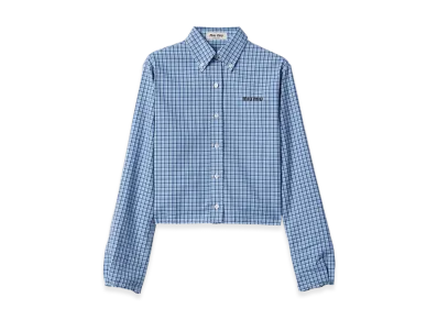 MIU MIU Check Shirt "Celeste/Blue"