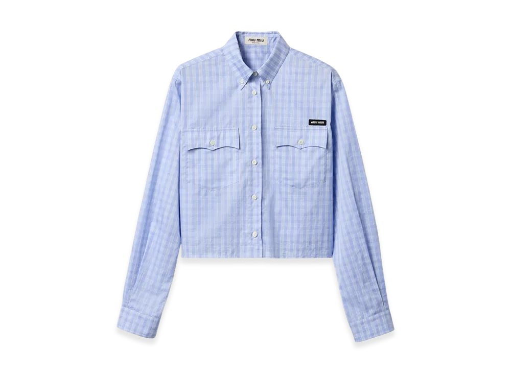 MIU MIU Check Shirt "Light Blue/Blue"