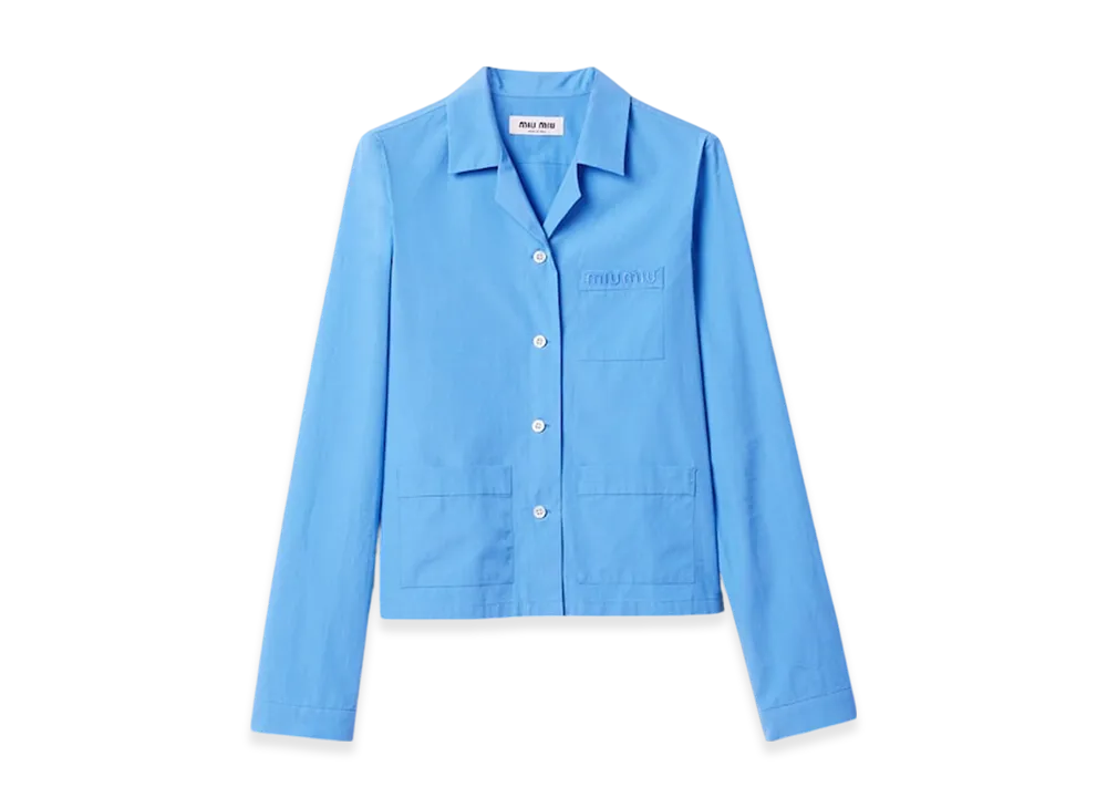 MIU MIU Women's Poplin Shirt "Sapphire Blue"