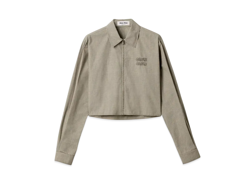MIUMIU Women's Technical Check Shirt "Olive"