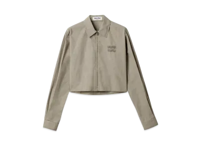 MIUMIU Women's Technical Check Shirt "Olive"