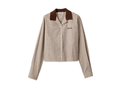 MIUMIU Women's Checked Shirt "Brown"
