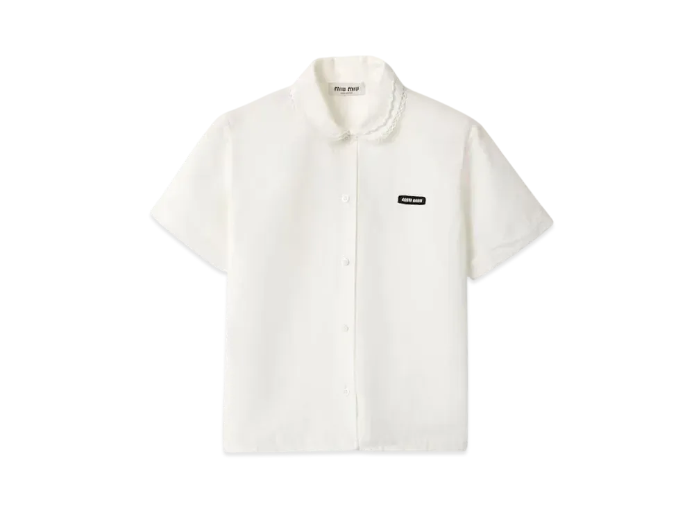 MIUMIU Women's Slubbed Poplin Shirt "White"