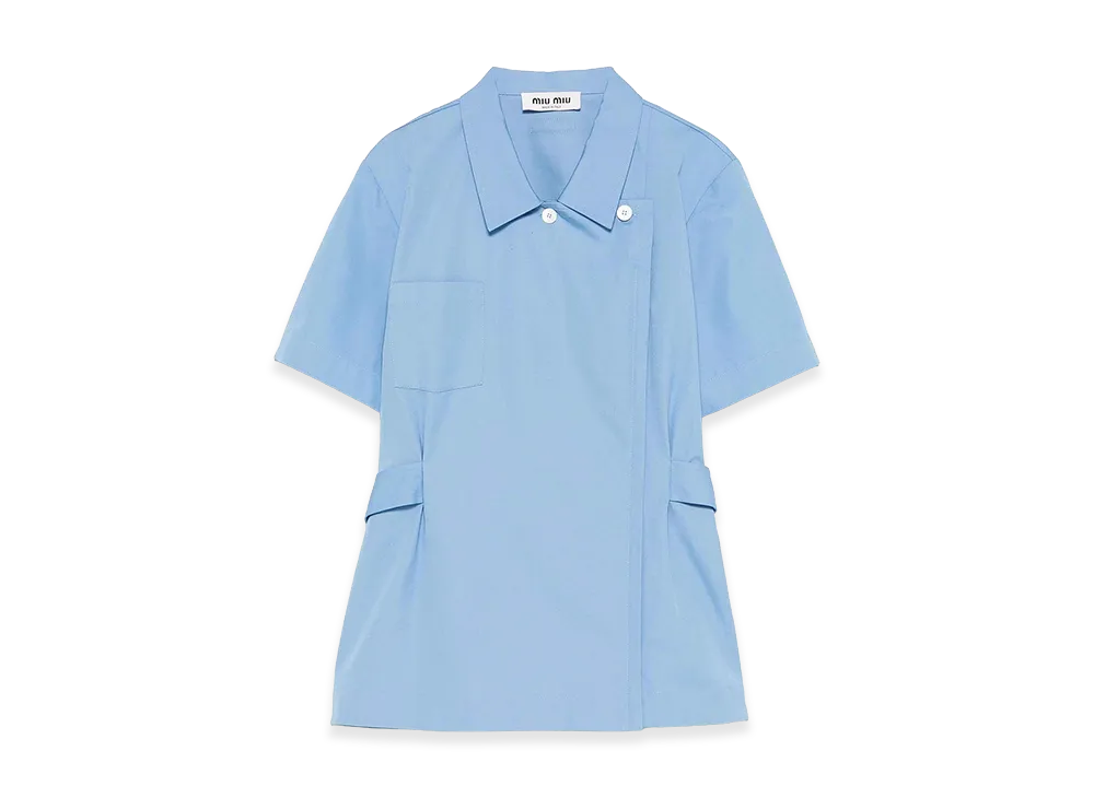 MIU MIU Women's Cerulean Poplin Shirt "Lightblue/Blue"
