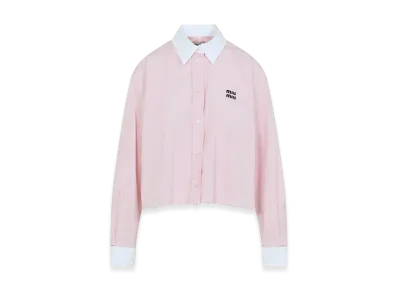 MIU MIU Women's Poplin Cropped Shirt "Rose"
