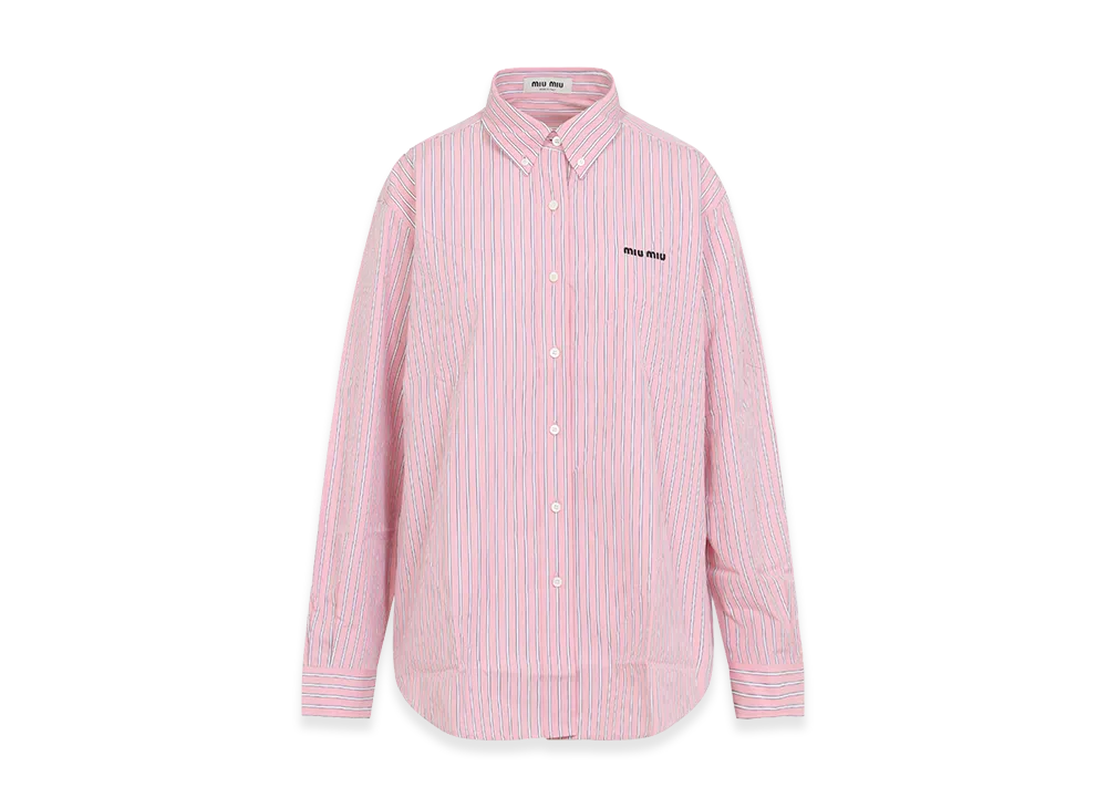 MIU MIU Women's Button Down Striped Shirt "Rose"