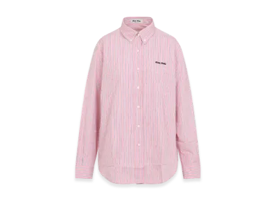 MIU MIU Women's Button Down Striped Shirt "Rose"