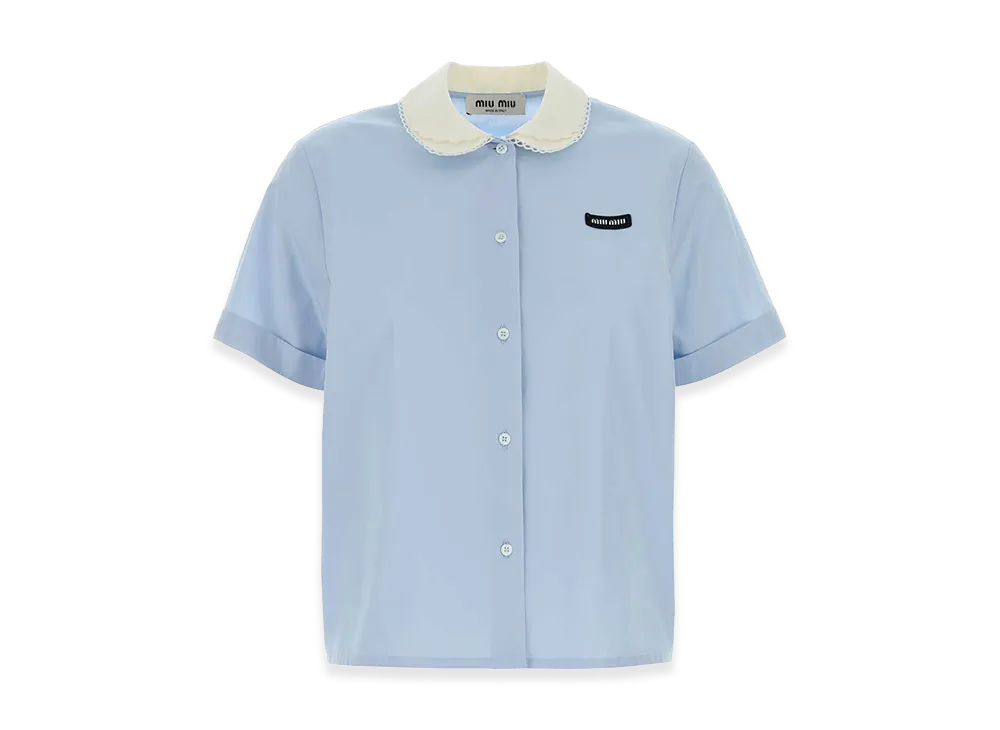 MIU MIU Women's Light Poplin Shirt "Lightblue"