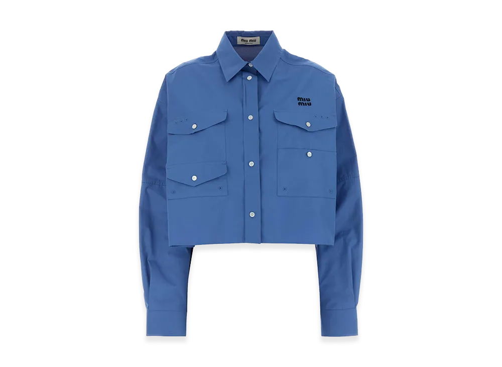 MIU MIU Women's Cerulean Poplin Oversize Shirt "Lightblue"