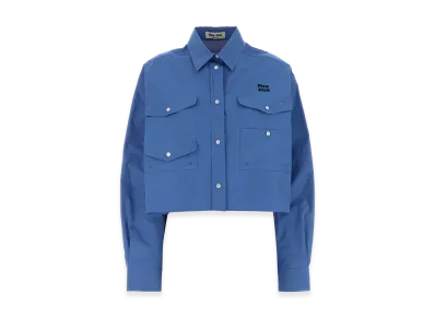 MIU MIU Women's Cerulean Poplin Oversize Shirt "Lightblue"