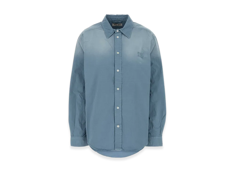 MIU MIU Women's Twill Oversize Shirt "Light Blue"