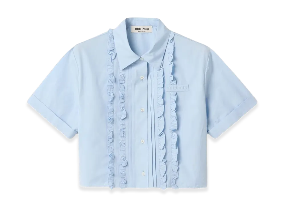 MIU MIU Women's Short Sleeve Shirts "Clear Blue"