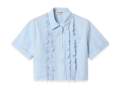 MIU MIU Women's Short Sleeve Shirts "Clear Blue"