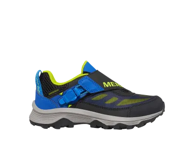 MERRELL Big Kids Moab Speed Low ZipTrek Waterproof "Black/Blue/Lime"