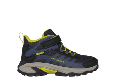 MERRELL Big Kids Moab Speed 2 Mid A/C Waterproof "Navy/Hi Vis"