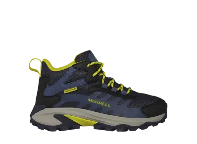 MERRELL Big Kids Moab Speed 2 Mid Waterproof "Navy/Hi Viz"