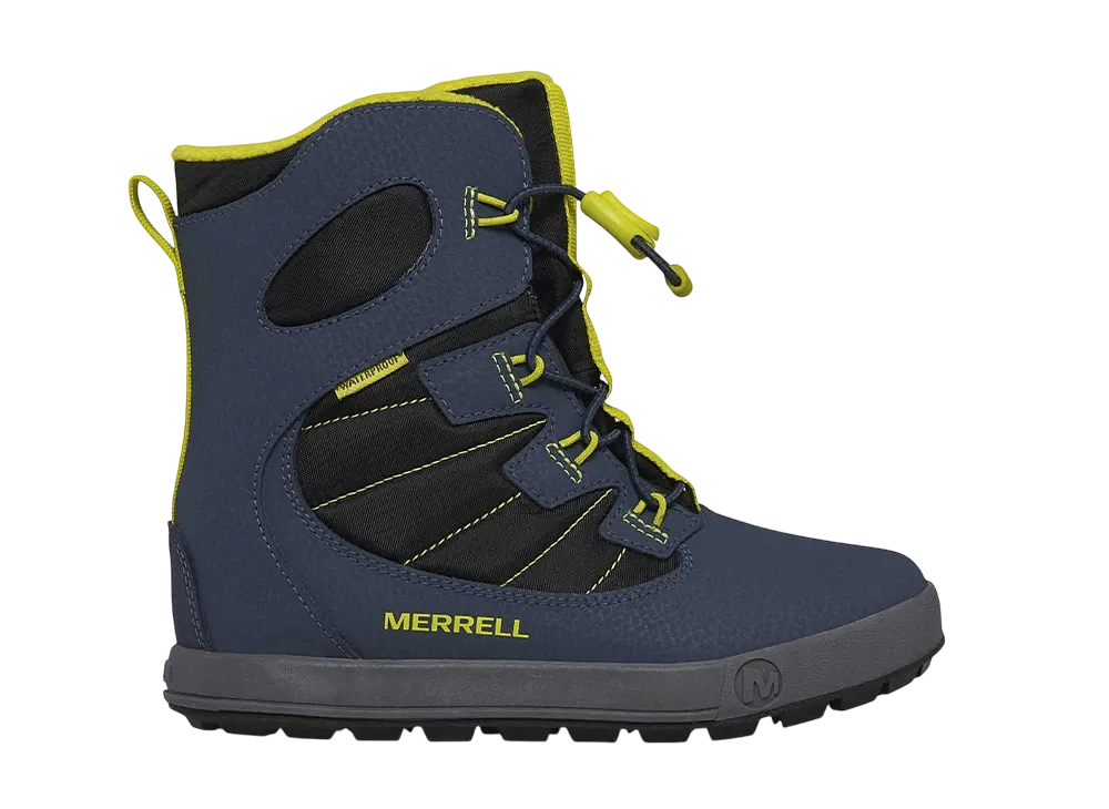 MERRELL Big Kids Snow Bank 4.0 Waterproof Boot "Navy/Lime"