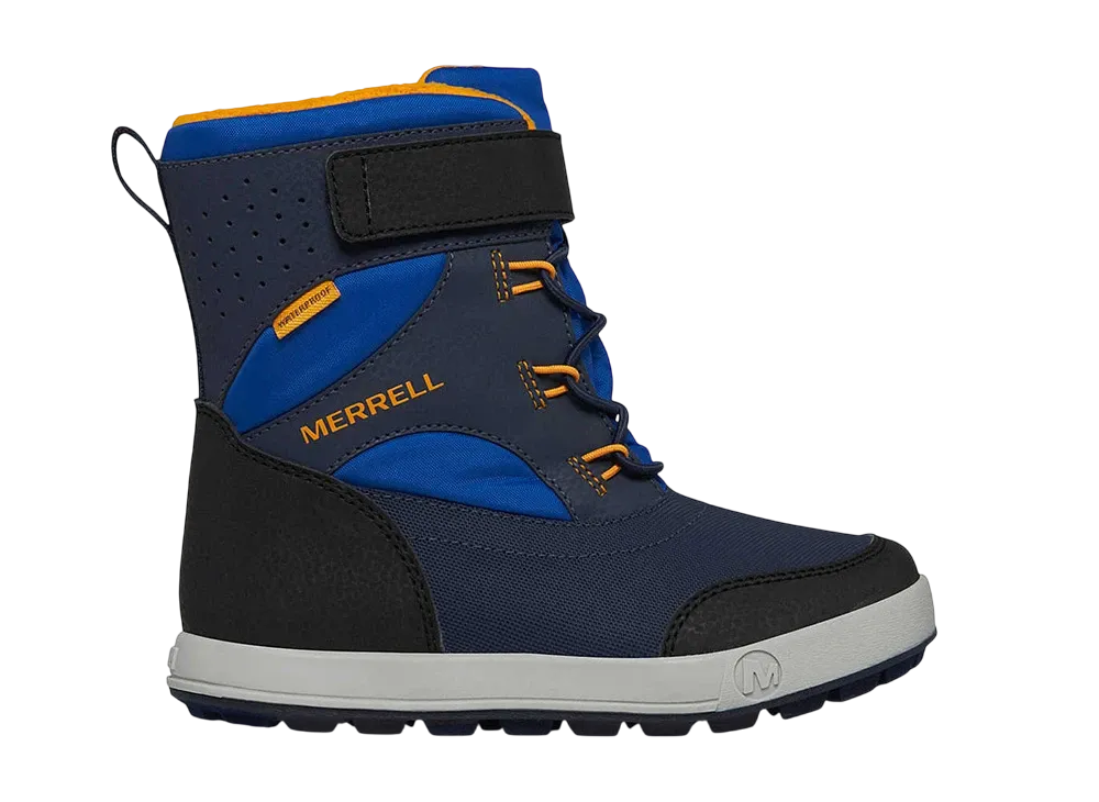MERRELL Big Kids Snow Storm 3.0 Waterproof Boot "Blue/Black/Orange"