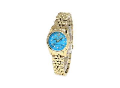 MICHAEL KORS Women's Lexington Watch Stone Index Marble "Turquoise Blue"