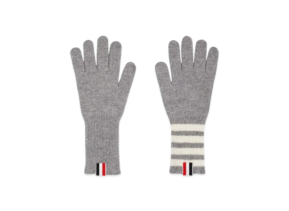 THOM BROWNE 4-Bar Cashmere Gloves "Gray"