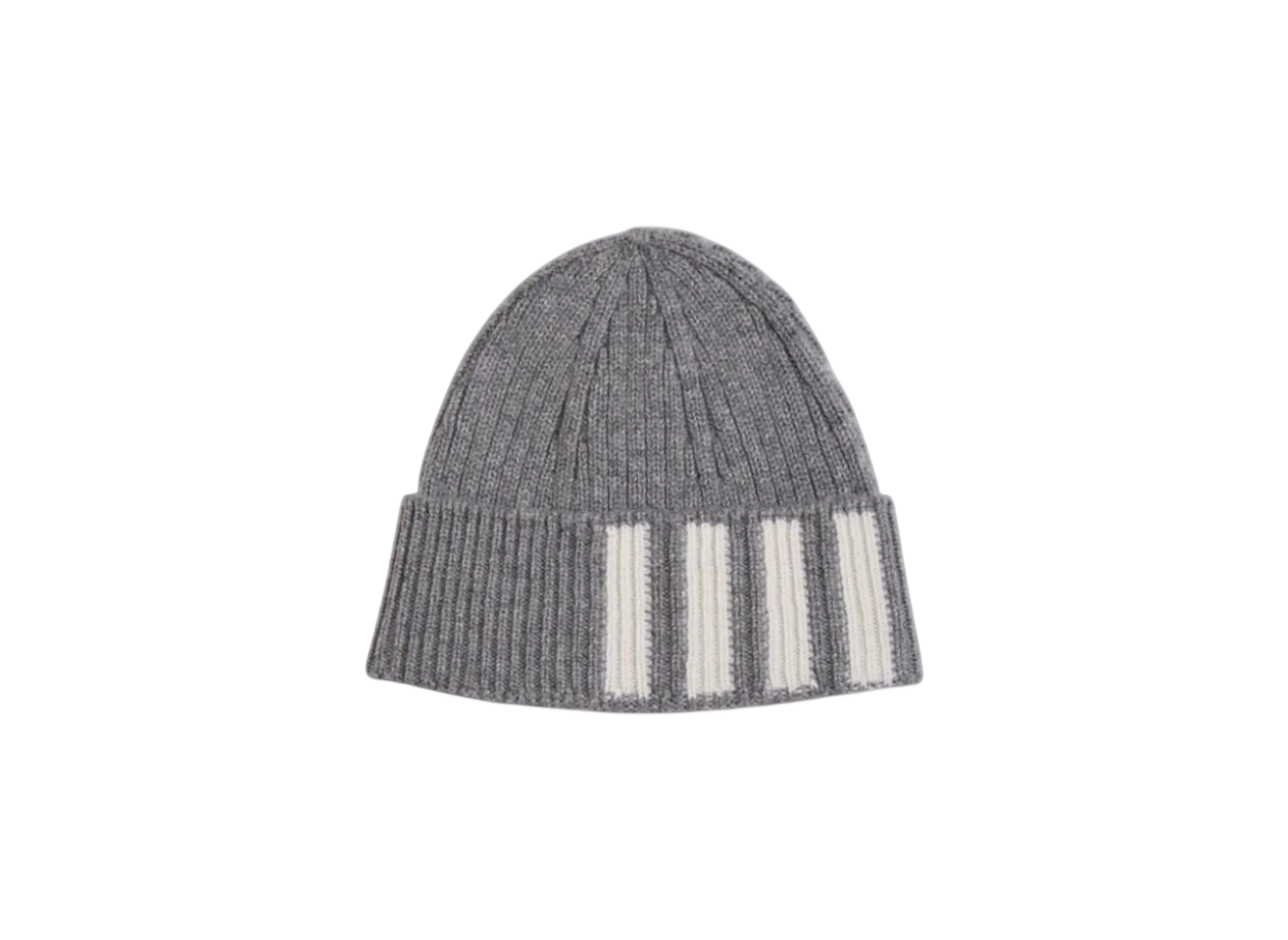 THOM BROWNE Cashmere Rib 4-Bar Hat "Gray"