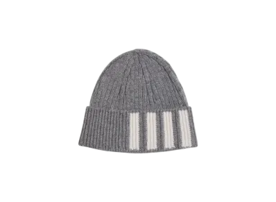 THOM BROWNE Cashmere Rib 4-Bar Hat "Gray"