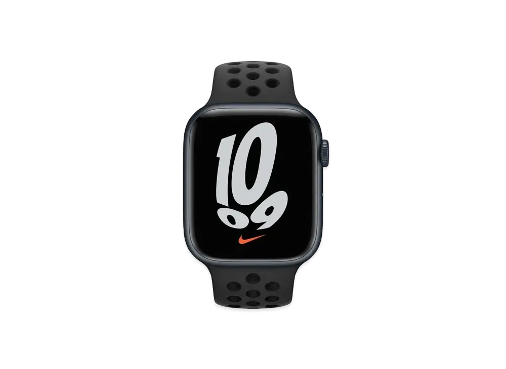Apple Watch Series 7 Nike GPS Model 45mm Midnight Aluminiumcase Anthracite Black Nike Sportsband "Black" MKNC3JA