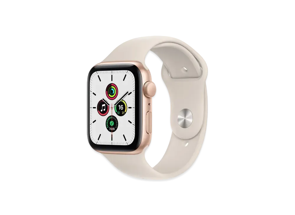 Apple Watch SE (GPS Model) 44mm Gold Aluminiumcase Starlight Sportsband "Silver" MKQ53JA