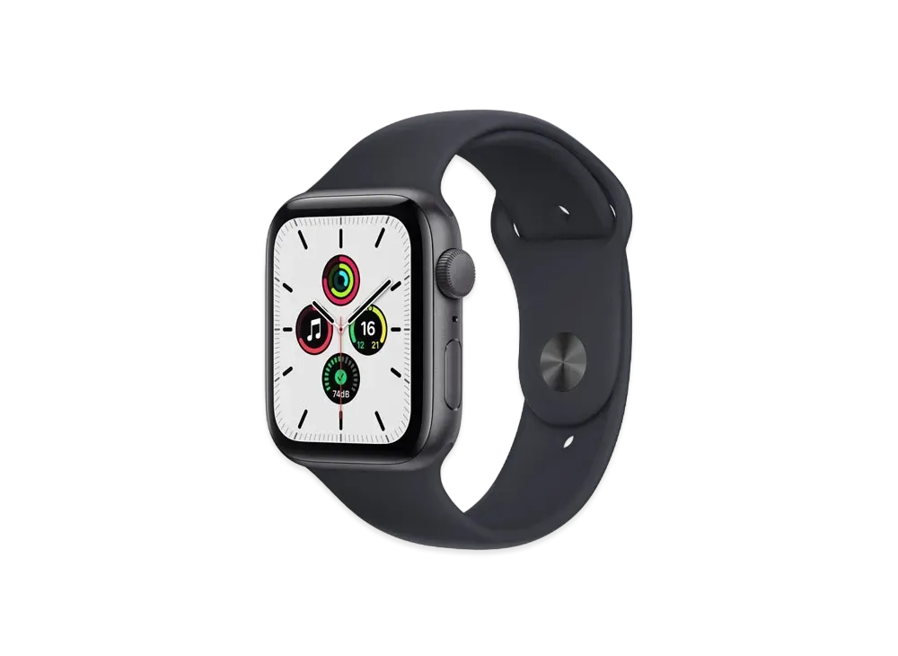 Apple Watch SE GPS 44mm Space Gray Aluminiumcase Midnight Sportsband "Black" MKQ63JA