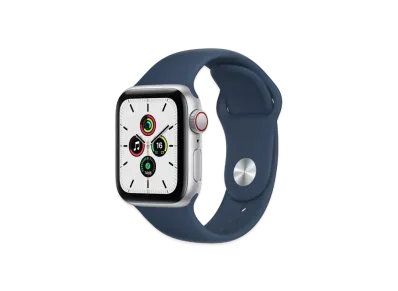 Apple Watch SE (GPS + Cellular Model) 40mm Silver Aluminiumcase Abyss Blue Sportsband "Blue" MKQV3JA