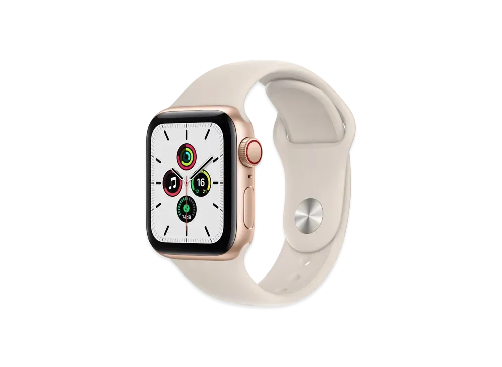 アップルウォッチ SE (GPS + セルラーモデル) 40mm ゴールドアルミニウムケース スターライトスポーツバンド "シルバー" MKQX3JA