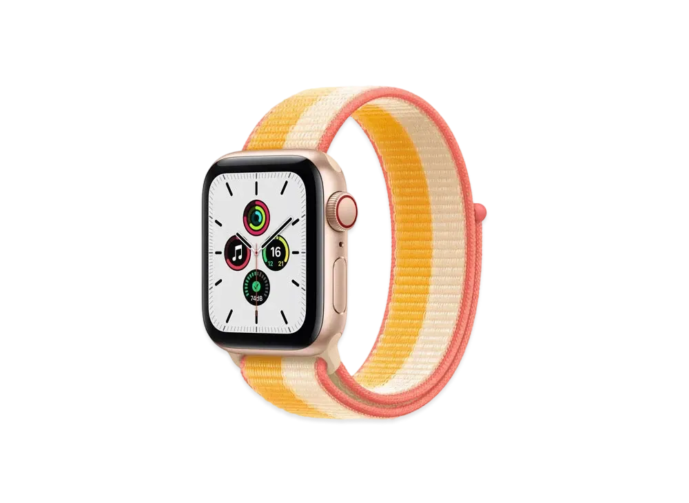 Apple Watch SE (GPS + Cellular Model) 40mm Gold Aluminiumcase Maze/White Sports Loop "White" MKQY3JA