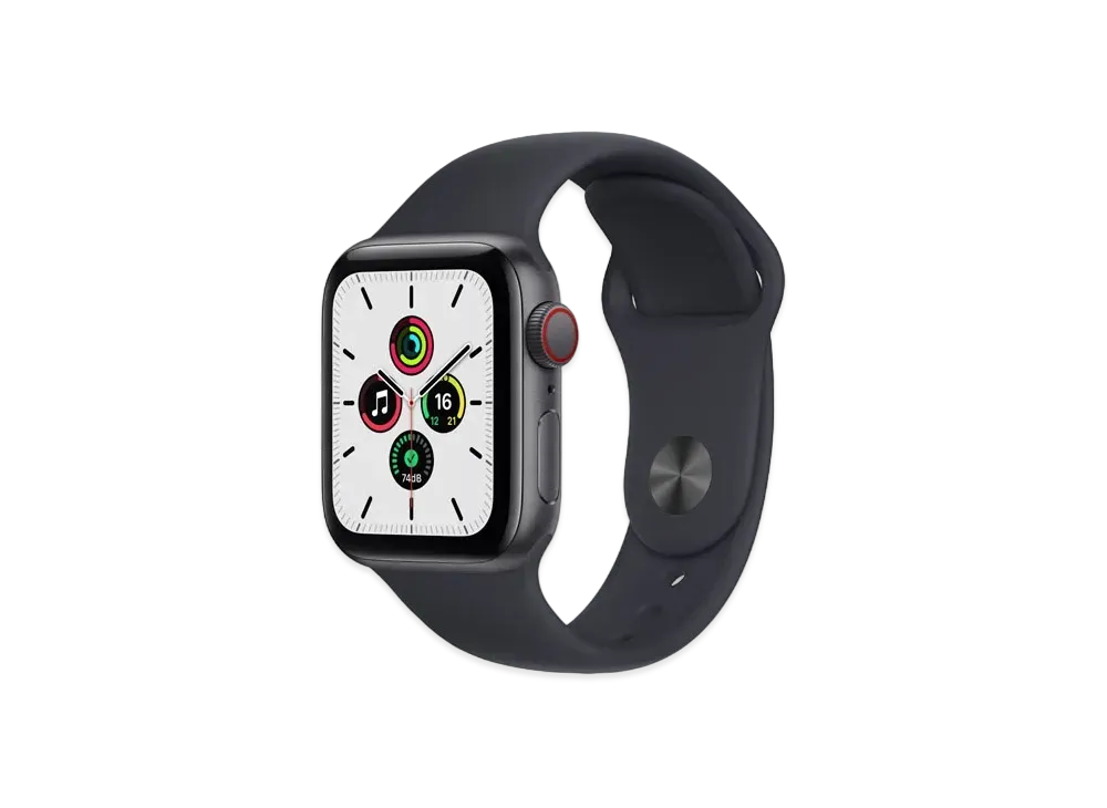 Apple Watch SE (GPS + Cellular Model) 40mm Space Gray Aluminiumcase Midnight Sportsband "Black" MKR23JA