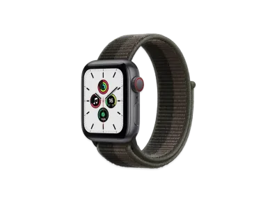 Apple Watch SE (GPS + Cellular Model) 40mm Space Gray Aluminiumcase Tornado/Gray Sports Loop "Gray" MKR33JA