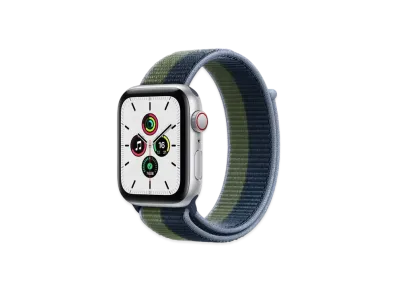 Apple Watch SE (GPS + Cellular Model) 44mm Silver Aluminiumcase Abyss Blue/Moss Green Sports Loop "Blue" MKT03JA