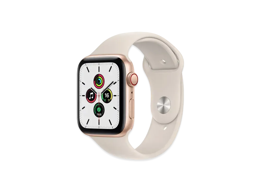 Apple Watch SE (GPS + Cellular Model) 44mm Gold Aluminiumcase Starlight Sportsband "Silver" MKT13JA