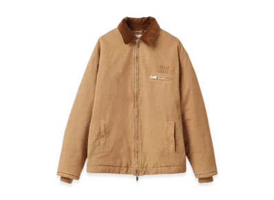 MIU MIU Women's Embroidered Garment Dyed Gabardine Blouson Jacket "Cord"