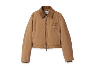 MIU MIU Women's Garment Dyed Gabardine Blouson Jacket "Cord"