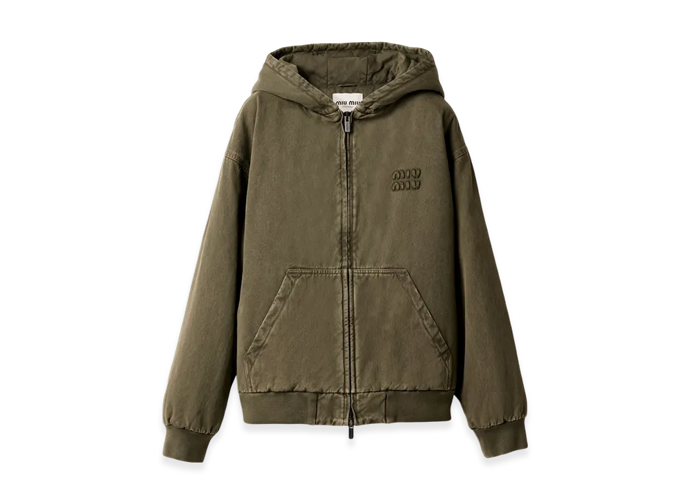 ミュウミュウ ガーメントダイ ブルゾン ジャケット エンブ