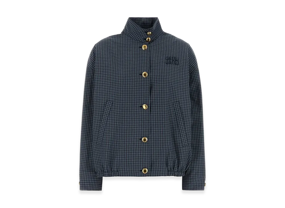 MIU MIU Women's Embroidered Nylon Blend Jacket "Blue"