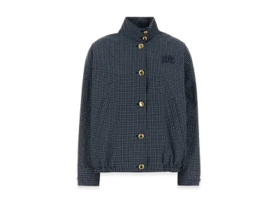 MIU MIU Women's Embroidered Nylon Blend Jacket "Blue"