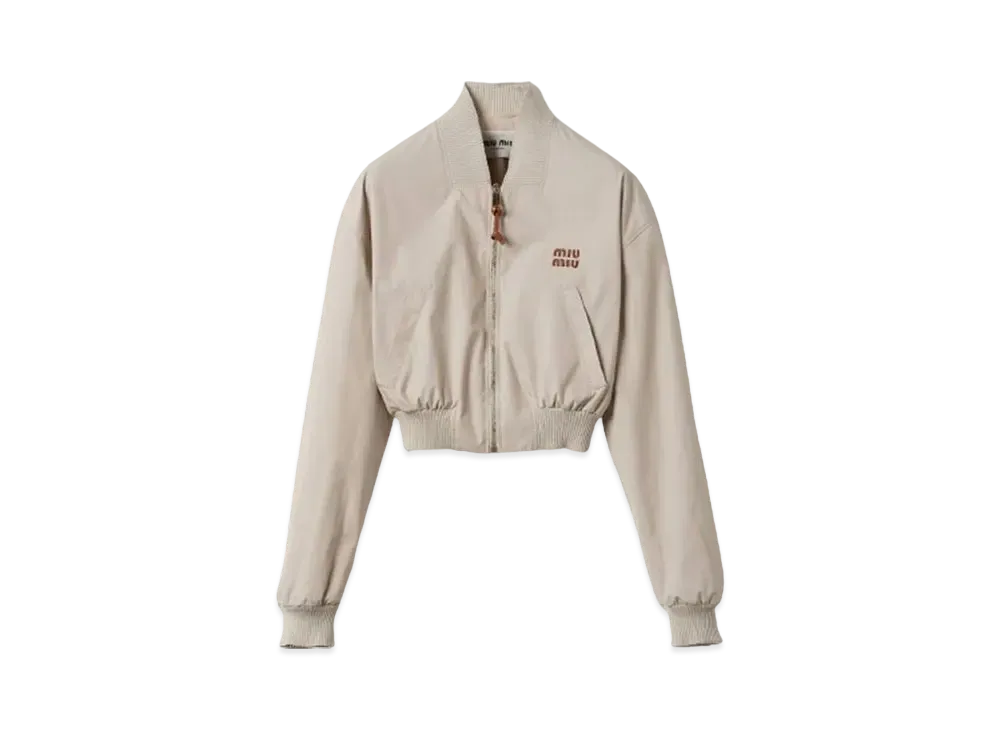 MIUMIU Panama Cotton Blouson Jacket "Ivory"